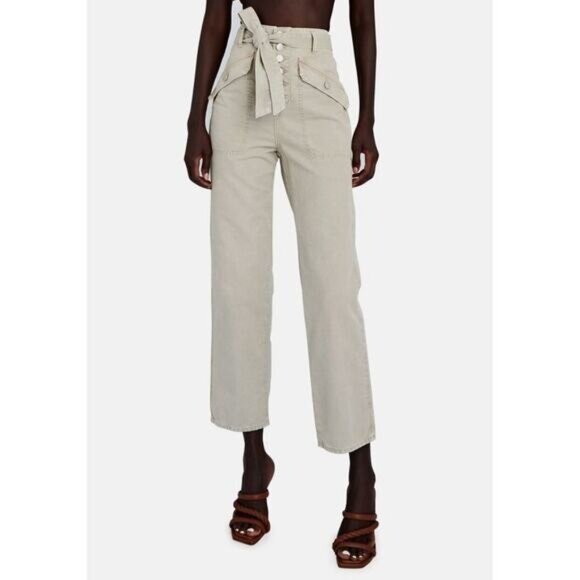 Rinley Straight-Leg Pant From Veronica Beard Stone Size 30 NEW Cropped Ultra Hig - Picture 4 of 9
